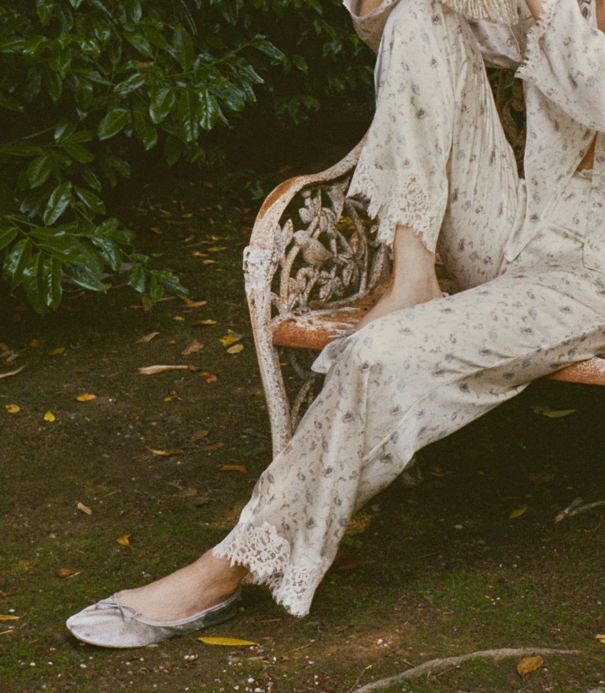 Eleni Mary Jane in Dove Panne Velvet