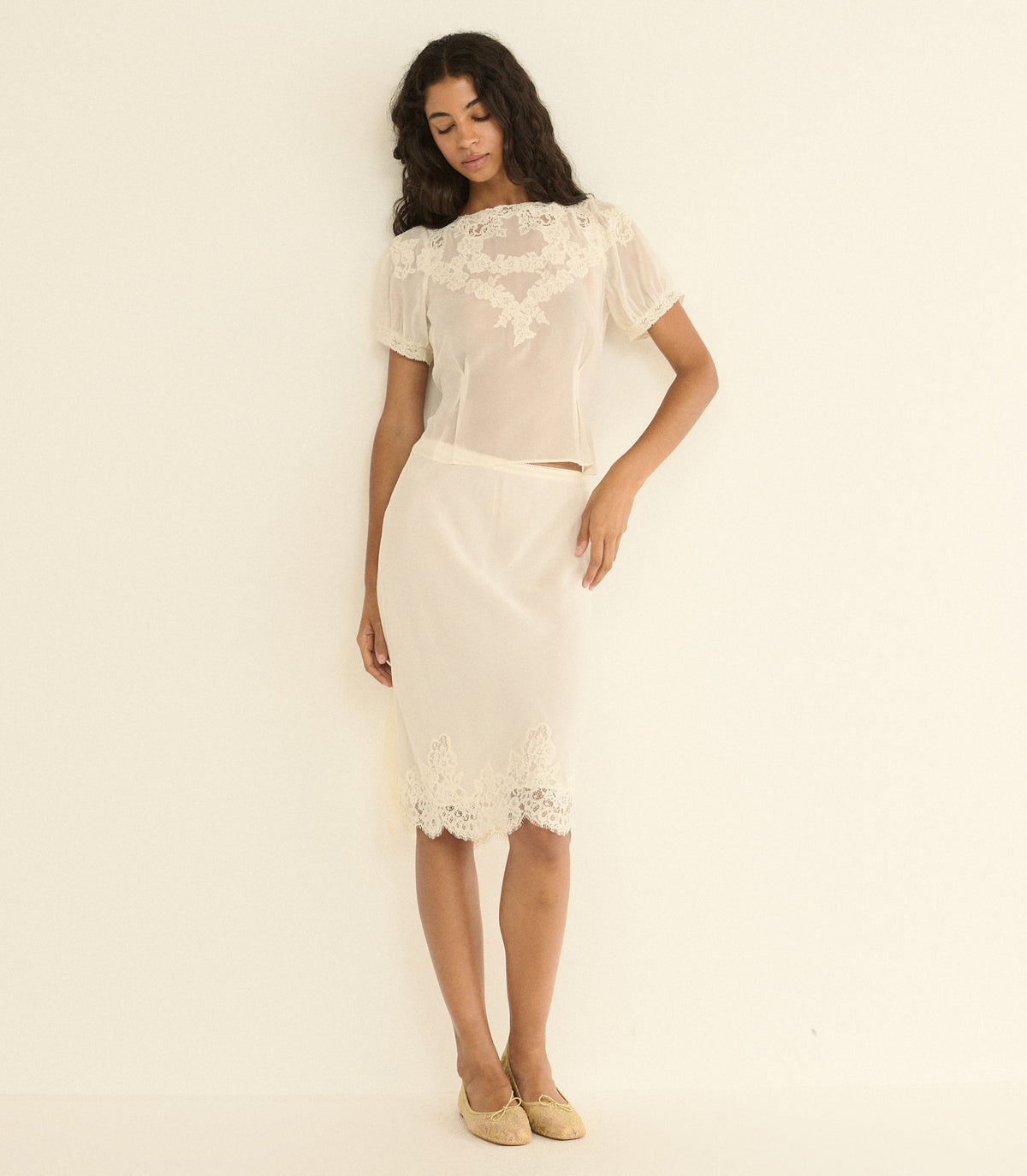 Elowette Skirt in Sea Salt