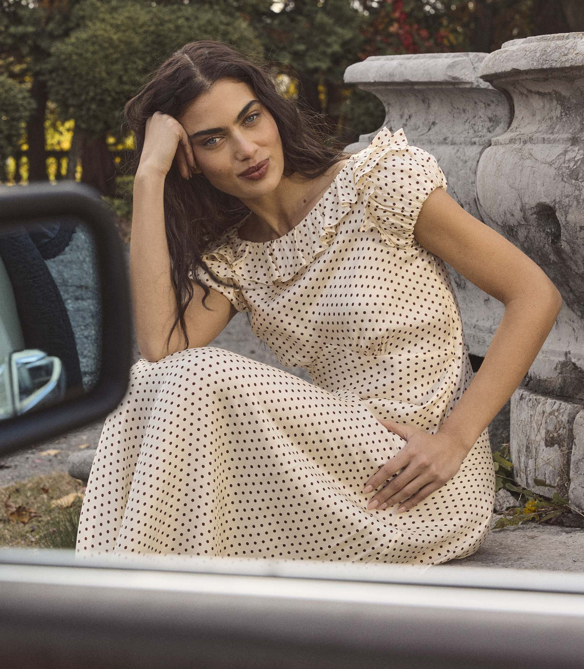 Emerence Dress in Crème Portia Dot, view 4