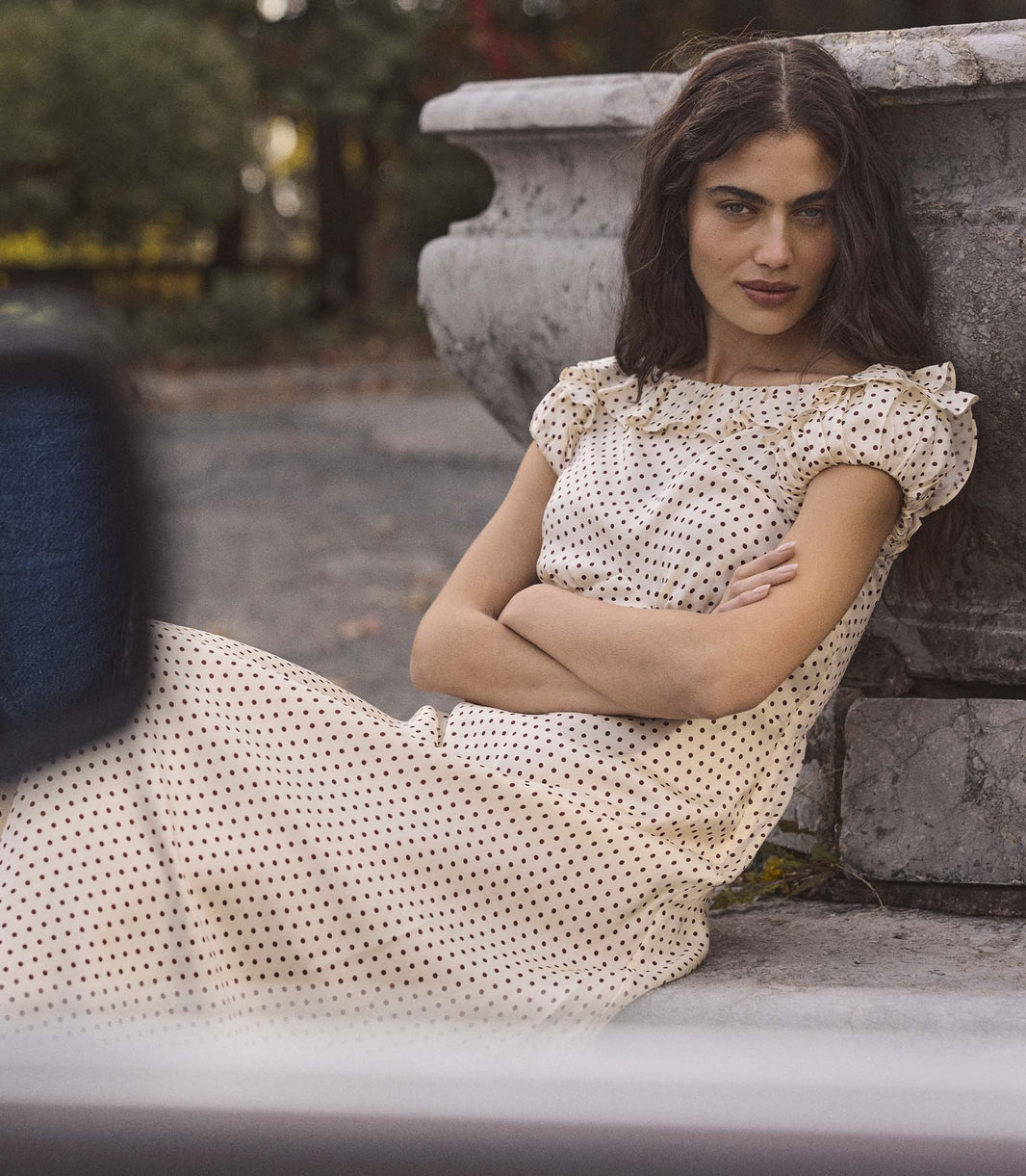 Emerence Dress in Crème Portia Dot