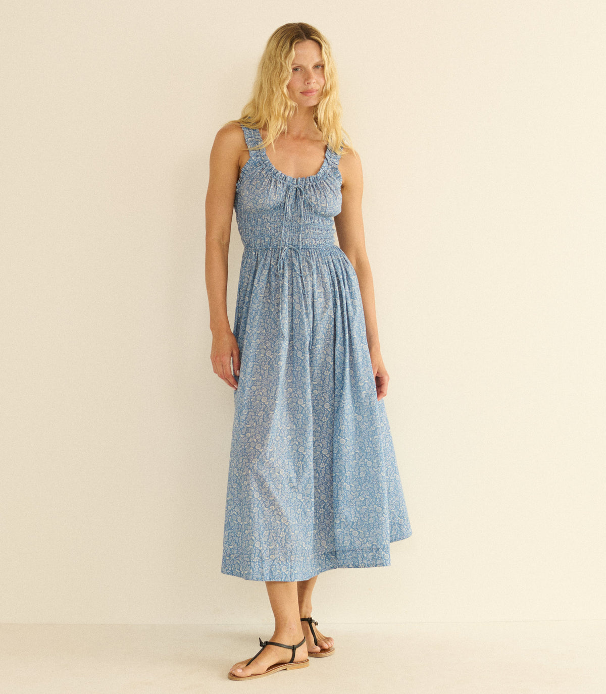Emmaretta Dress in Blue Garden Bloom, view 2