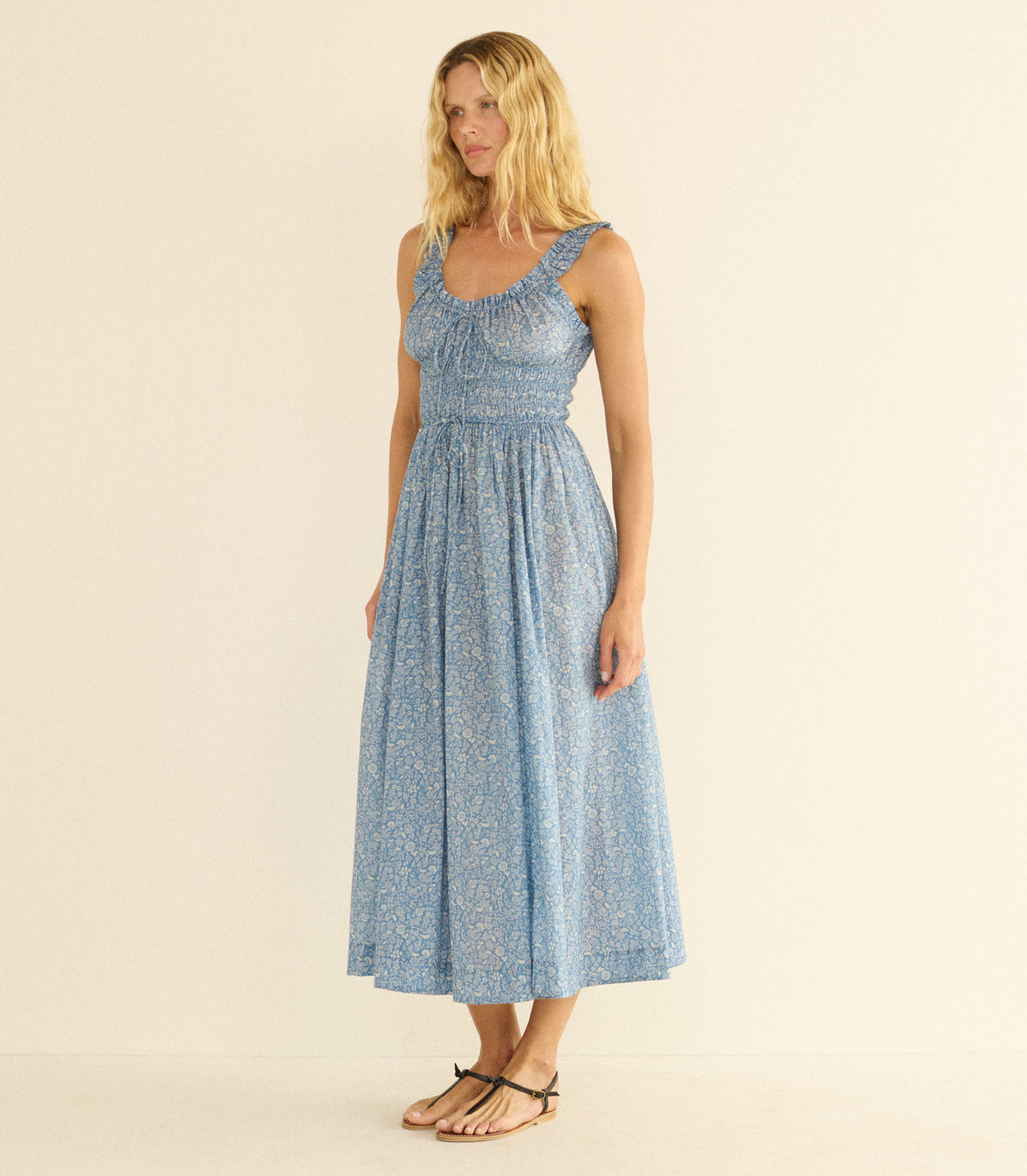 Emmaretta Dress in Blue Garden Bloom, view 3