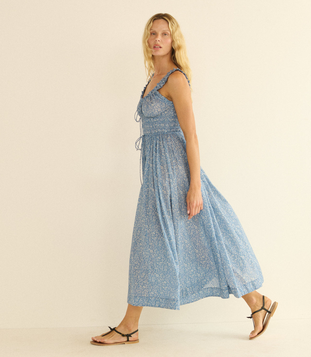 Emmaretta Dress in Blue Garden Bloom, view 4