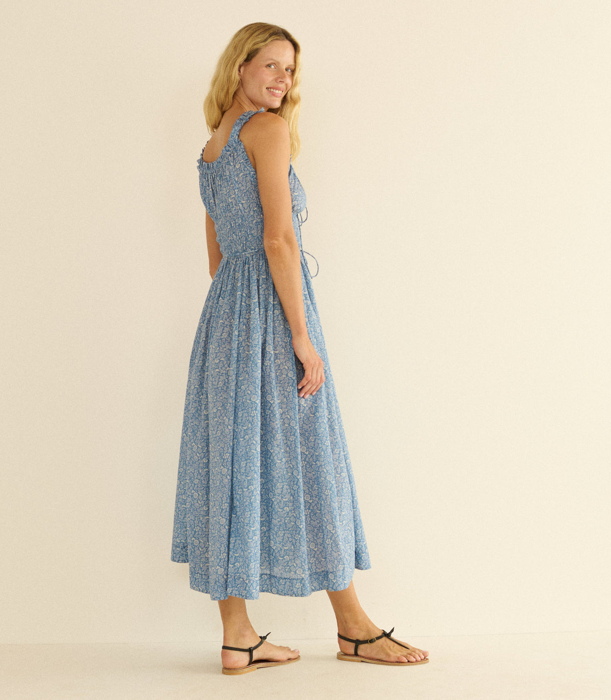 Emmaretta Dress in Blue Garden Bloom, view 5