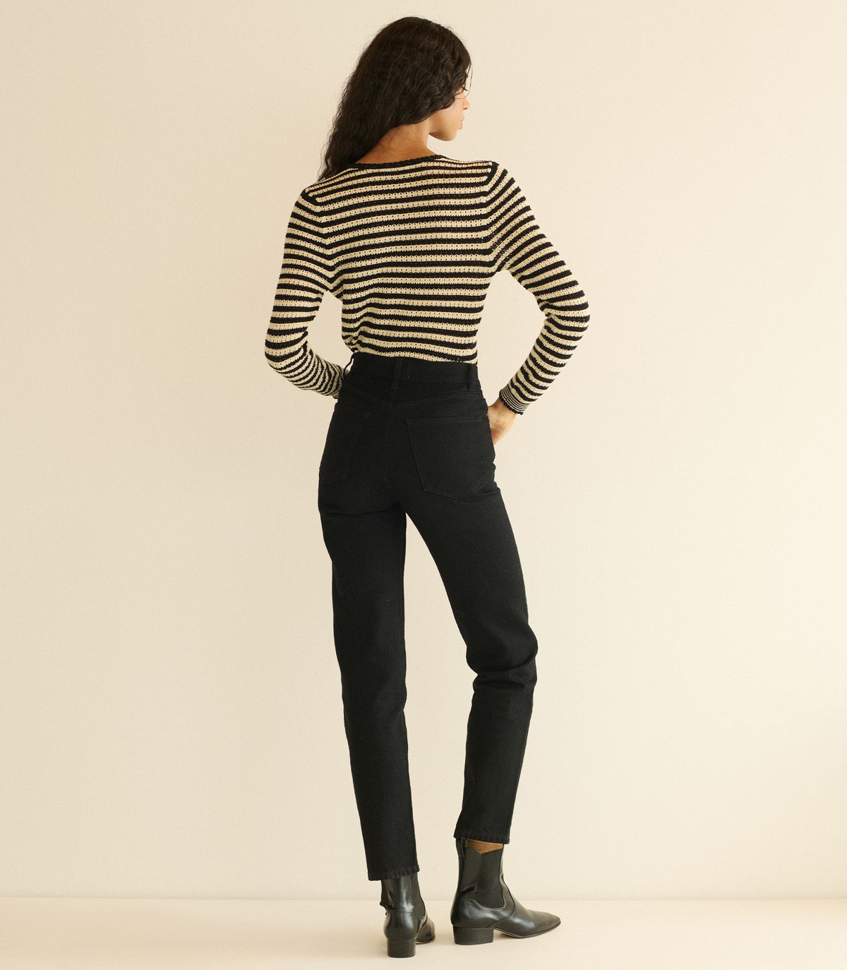Everlyn Cardigan in Sidonie Stripe, view 4