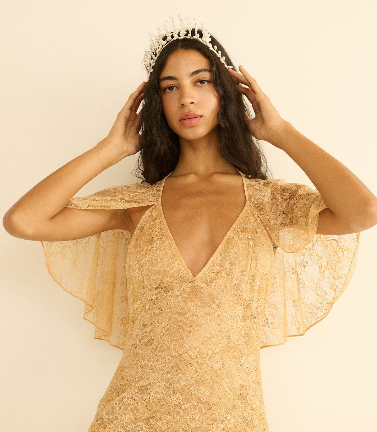 Faye Tiara in Antique Pearl, view 2