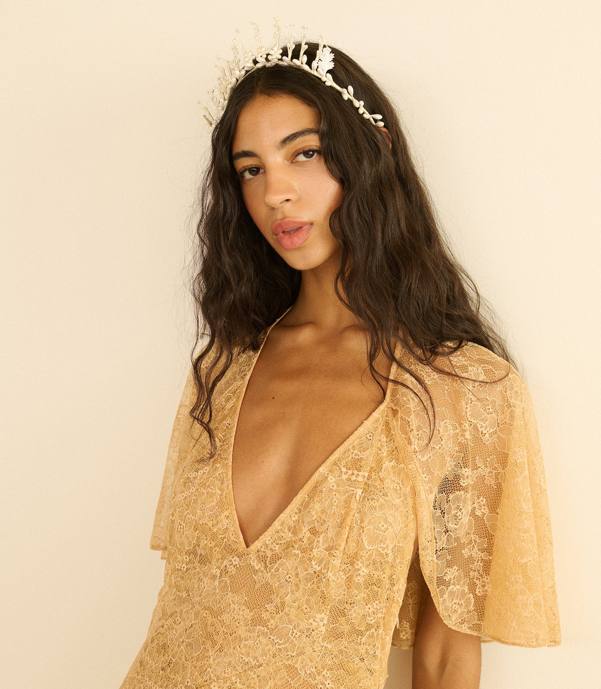 Faye Tiara in Antique Pearl, view 3