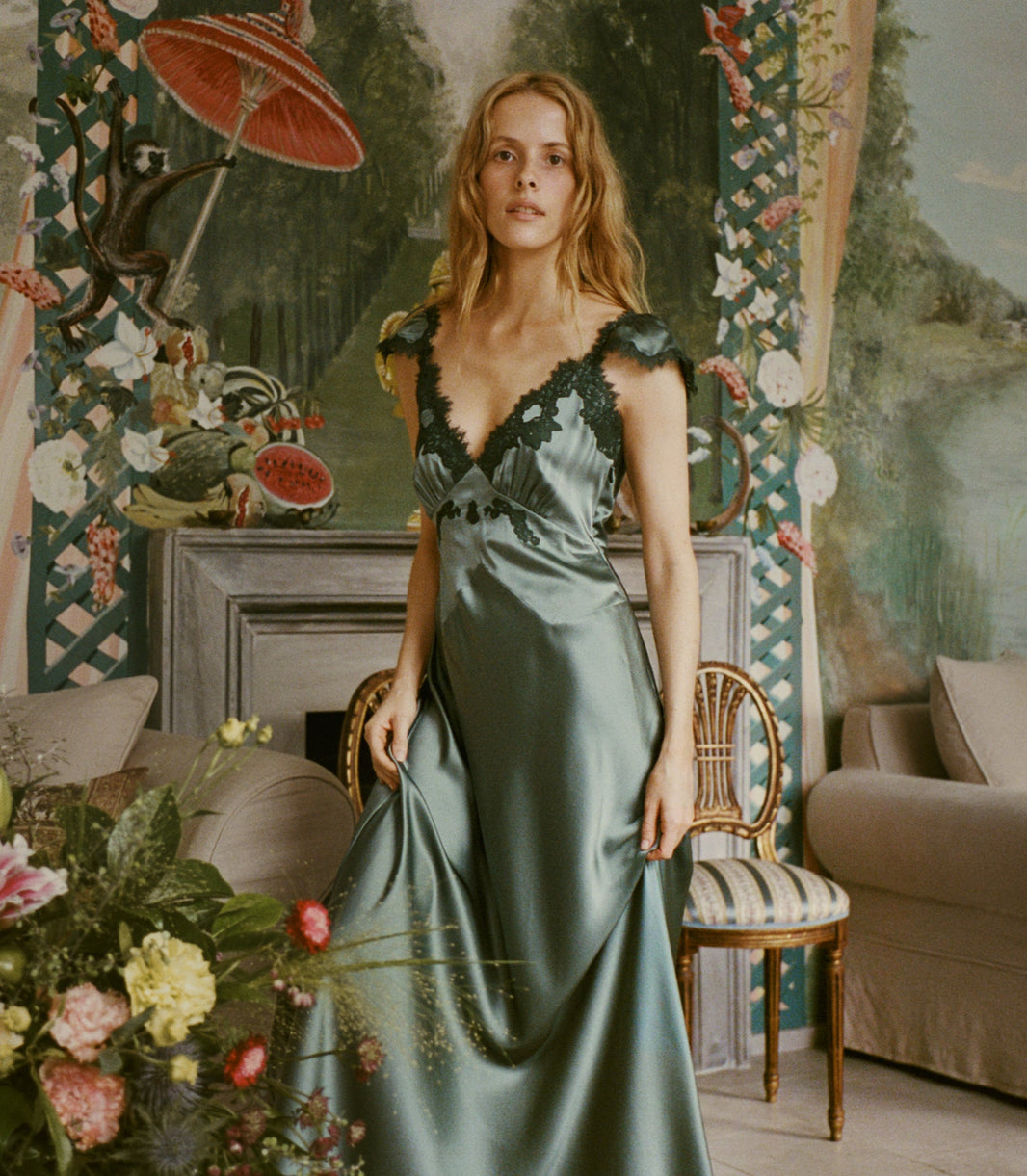 Fiona Dress in Dulac Green