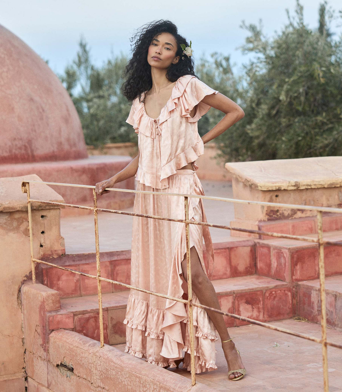 Floriette Top in Peach Sorbet, view 3