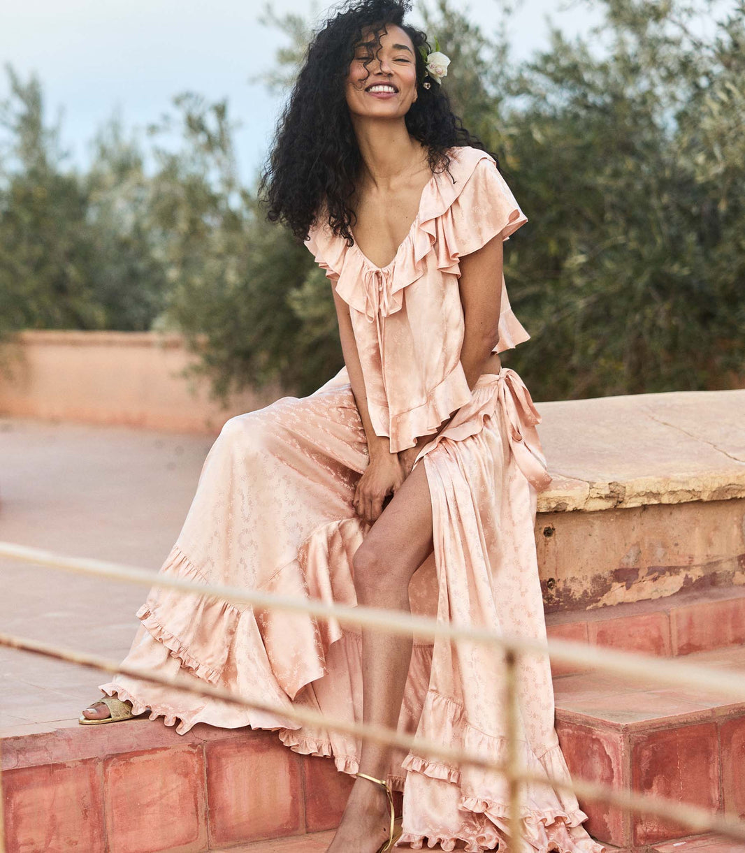 Floriette Top in Peach Sorbet