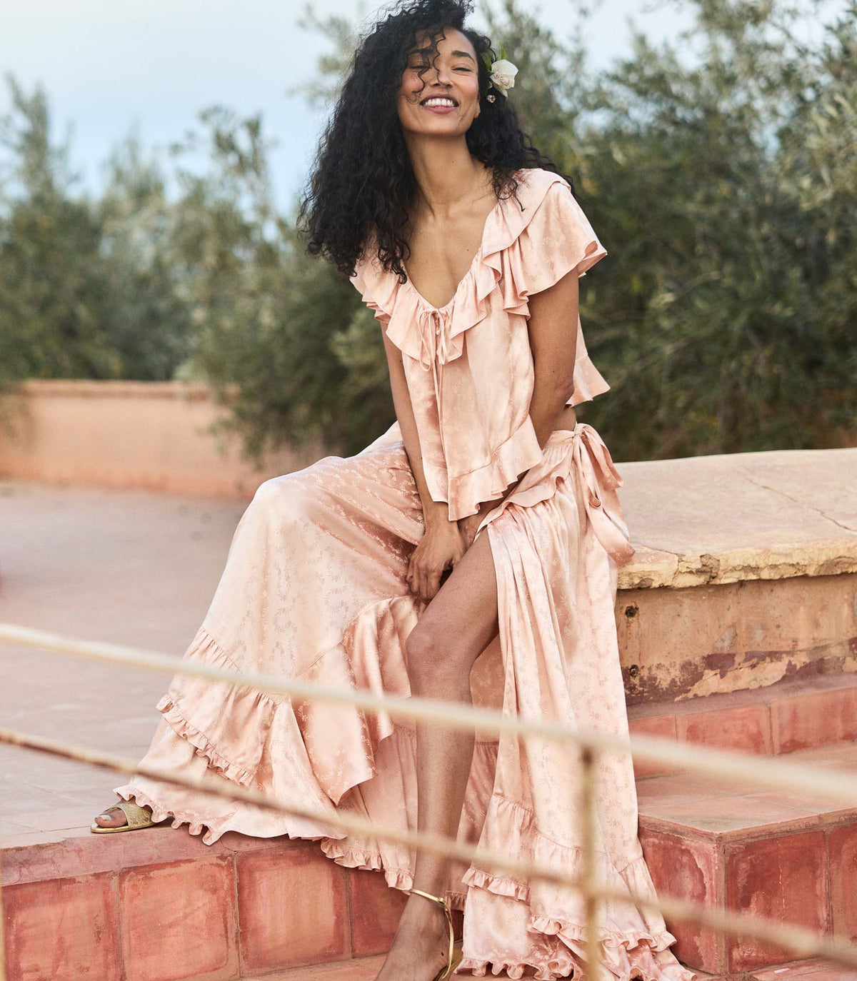 Floriette Top in Peach Sorbet