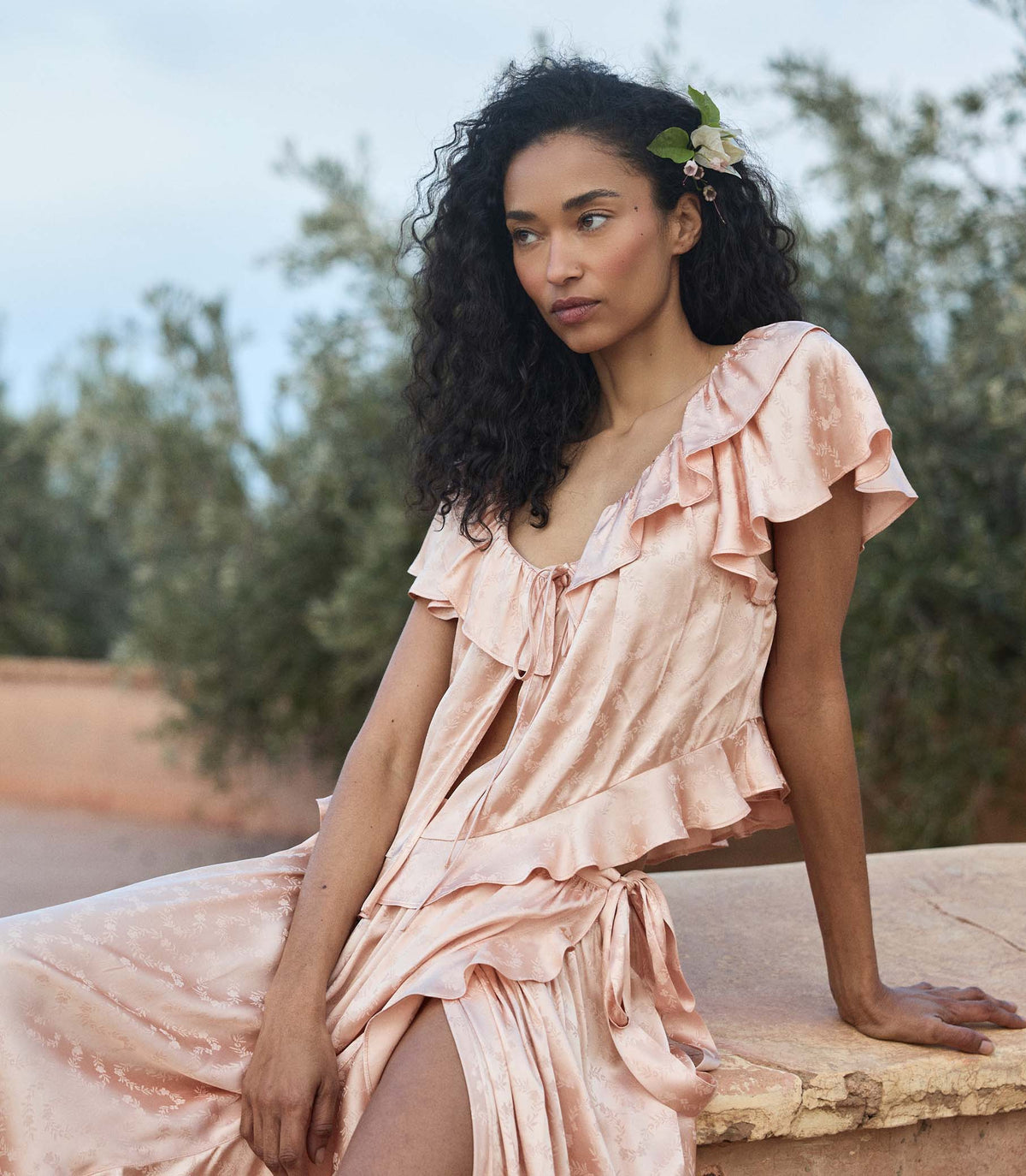 Floriette Top in Peach Sorbet, view 2