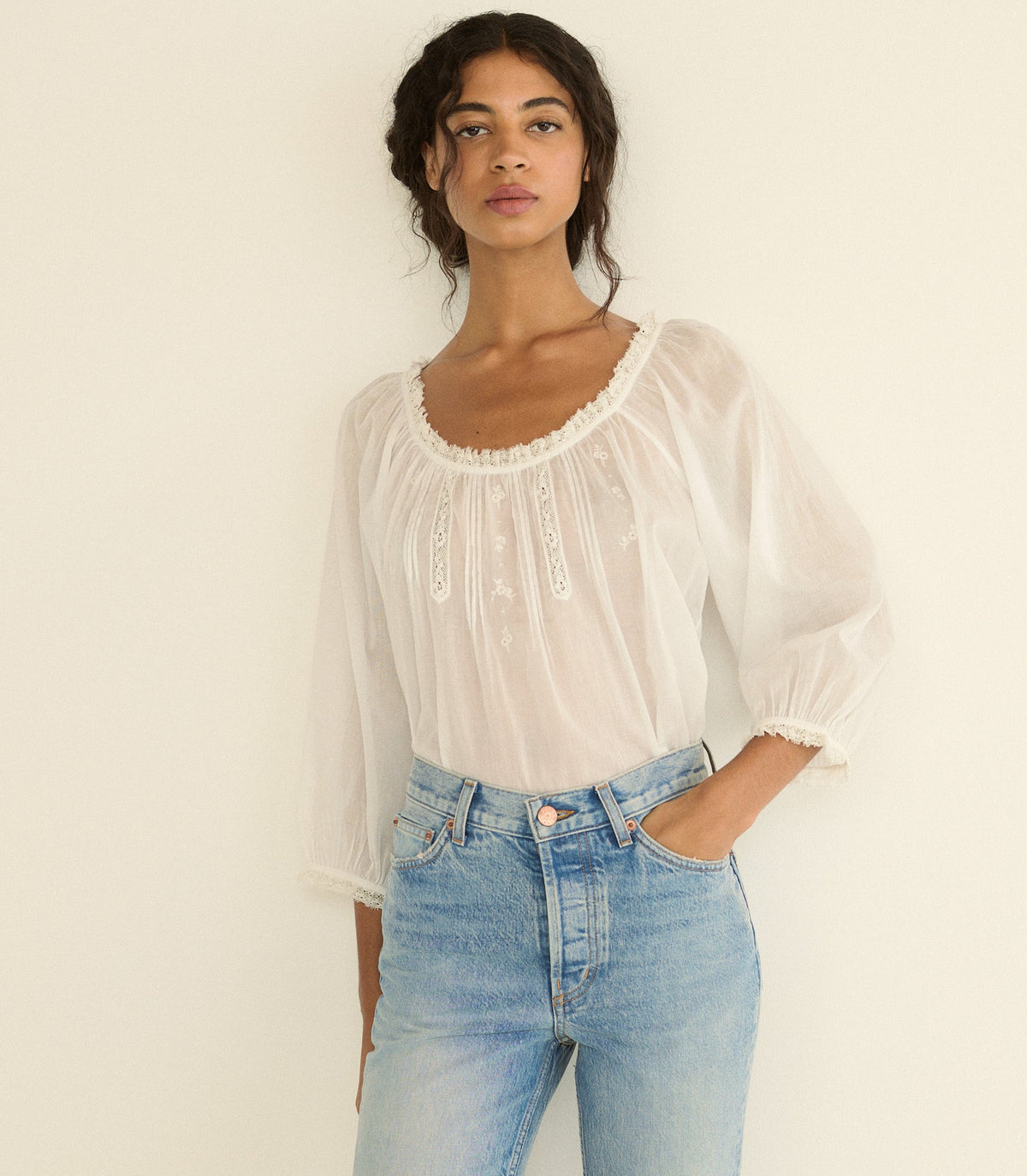 Florine Top in Salt, view 3
