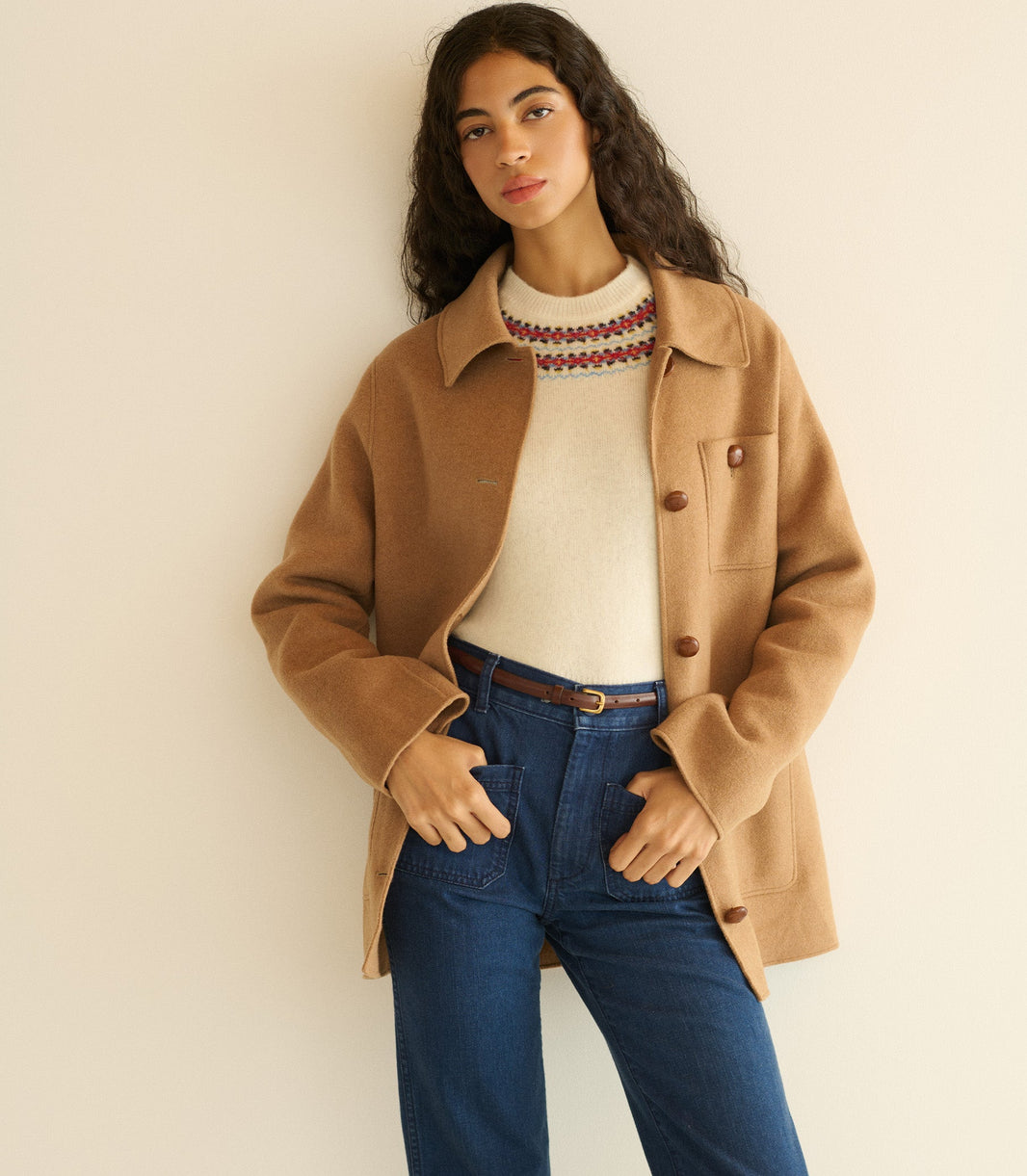 Germain Coat in Light Khaki