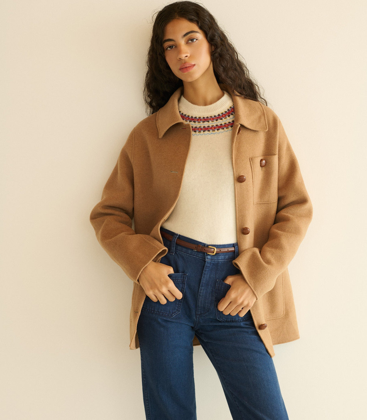Germain Coat in Light Khaki