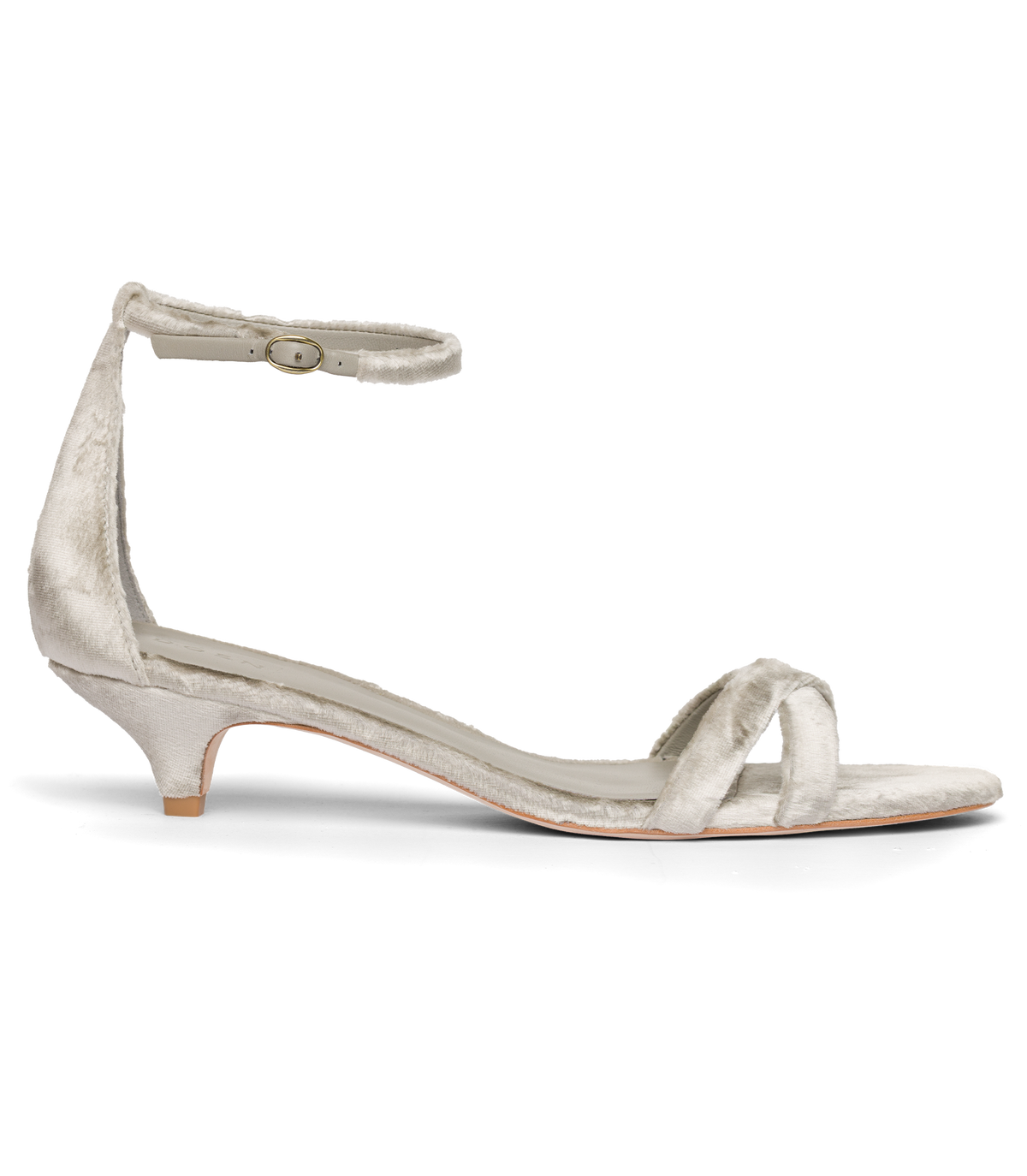 Giulia Heel in Dove Panne Velvet, view 4