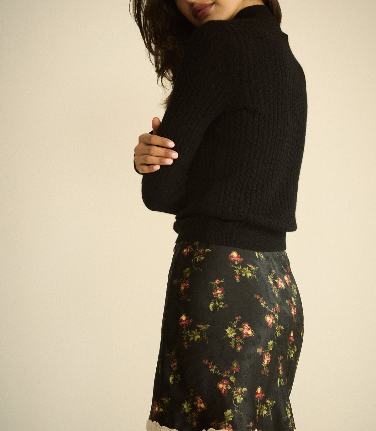 Giulietta Skirt in Noir Hillside Thistles, view 4