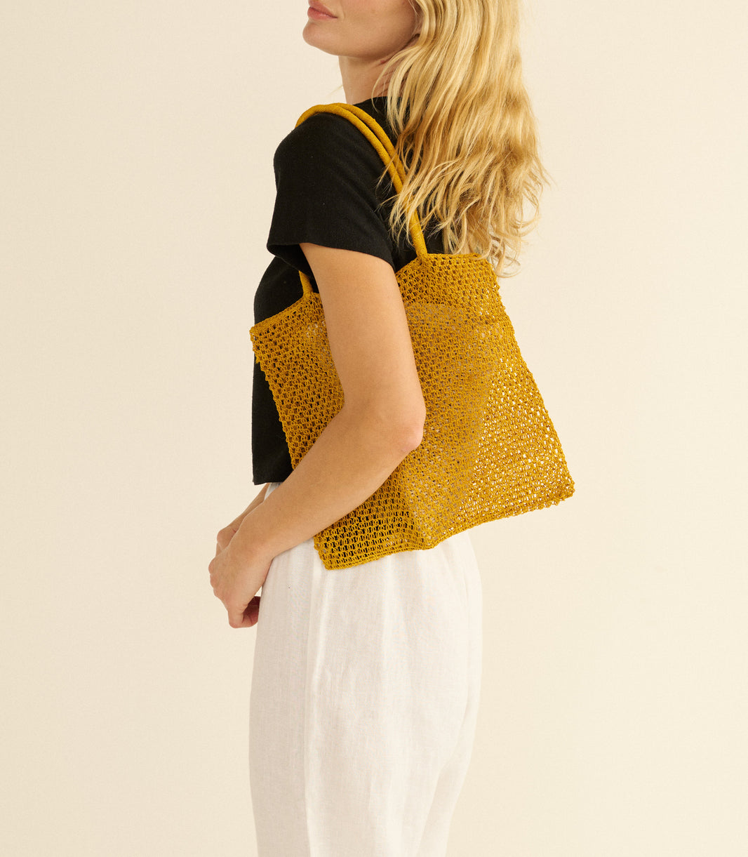 Grande Marion Tote in Mustard Chambira