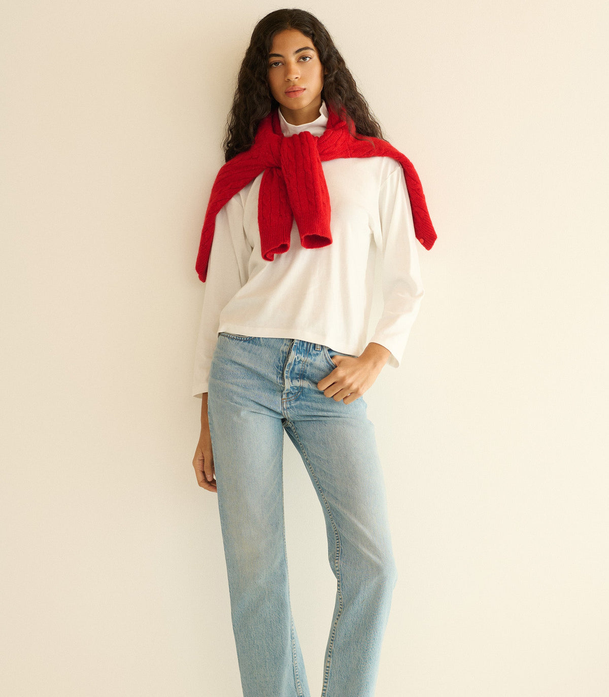 Hawthorn Turtleneck in Salt, view 2