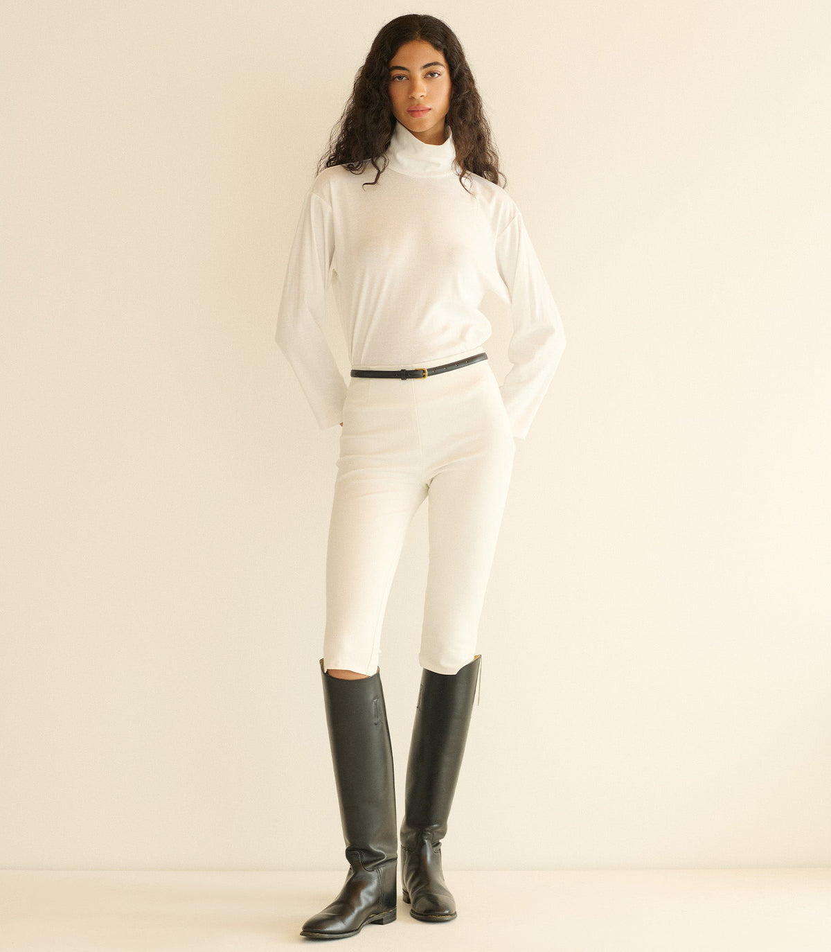 Hawthorn Turtleneck in Salt, view 4