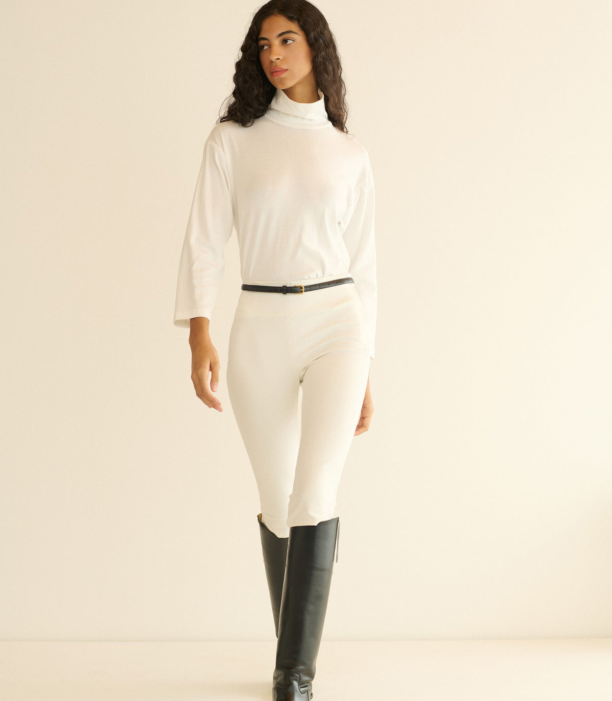 Hawthorn Turtleneck in Salt, view 3