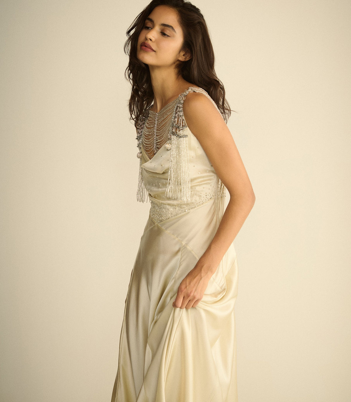 Hedy Dress in Egret, view 3