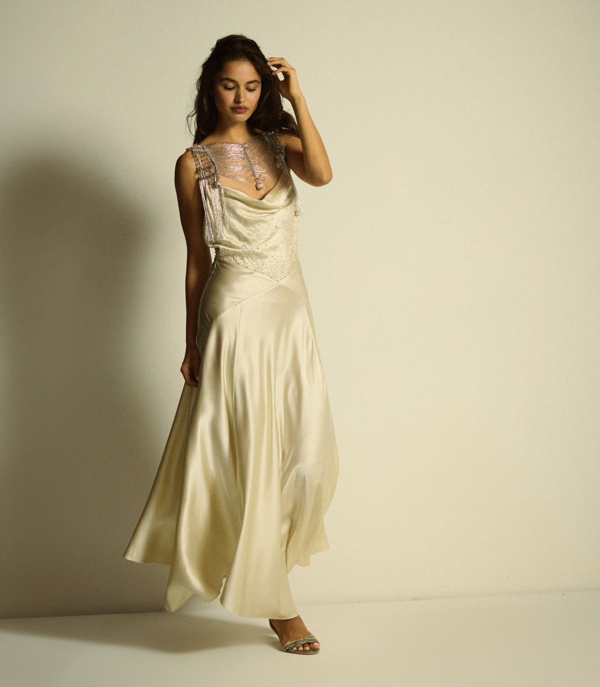 Hedy Dress in Egret, view 6