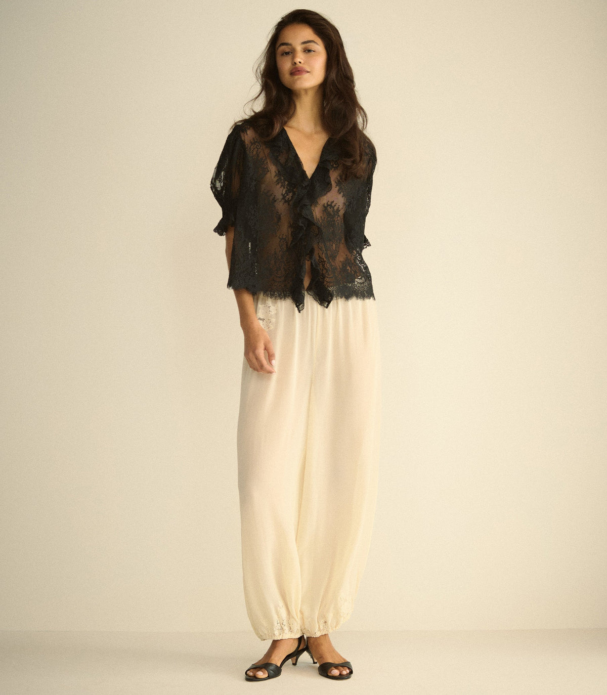 Henri Lace Top in Black, view 2