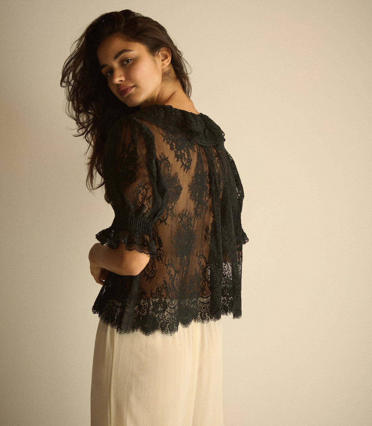 Henri Lace Top in Black, view 5