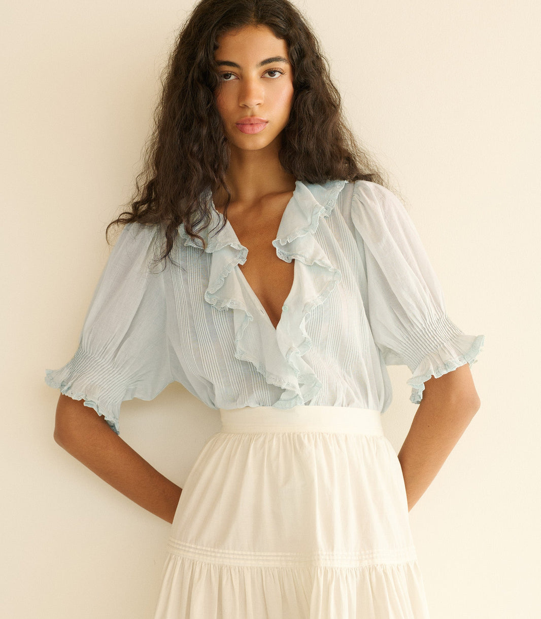 Henri Top in Alice Blue