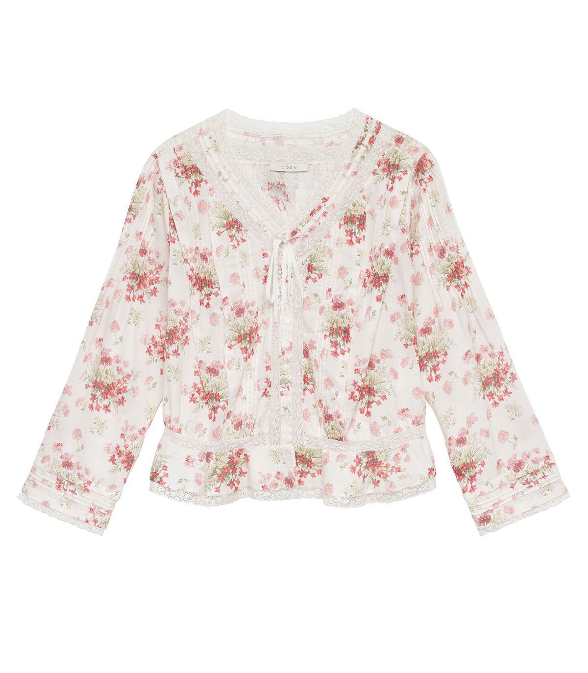 Hillock Top in Ivory Lantana Floral, view 5