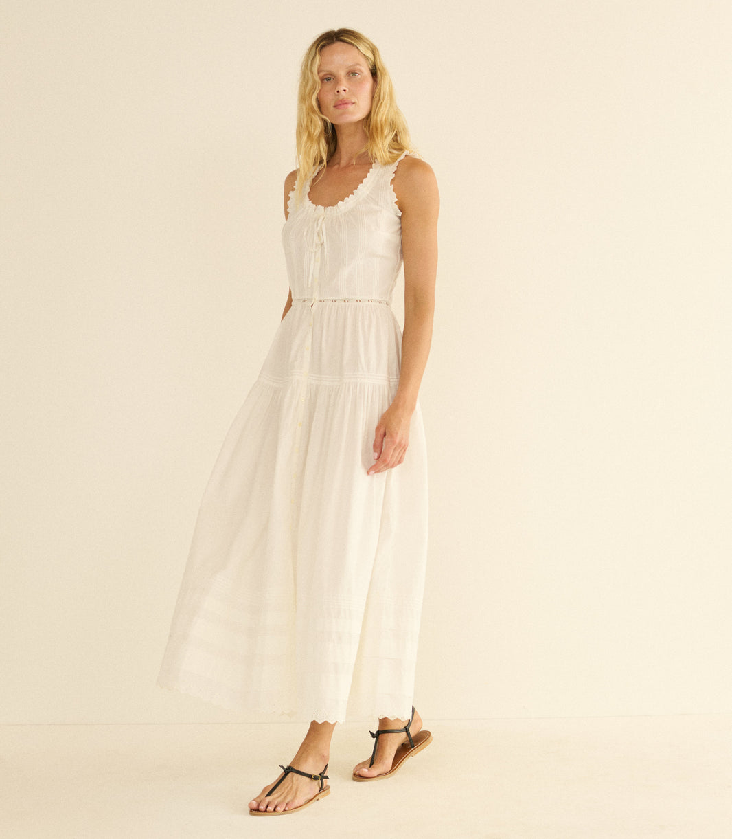 Hortense Dress in Salt