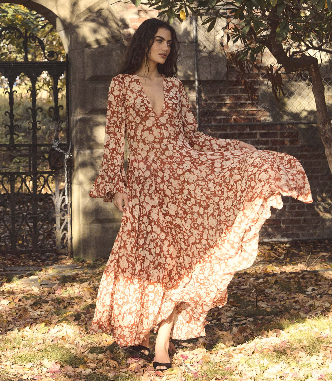 Imelda Dress in Rouge Ambridge Rose