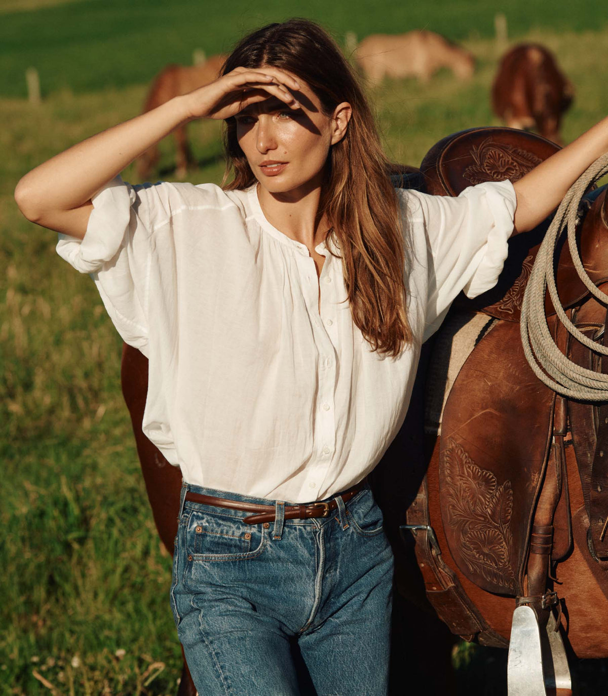 The Jane Blouse in Salt, view 3