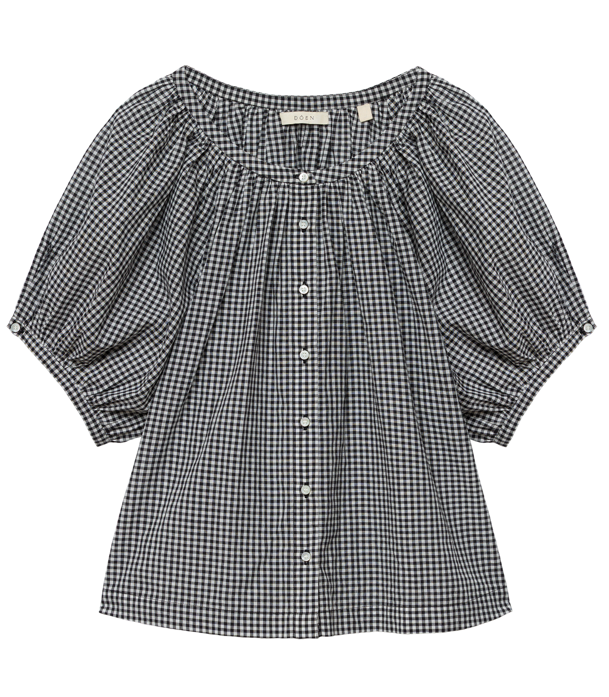 June Top in Noir la Maddalena Gingham, view 10