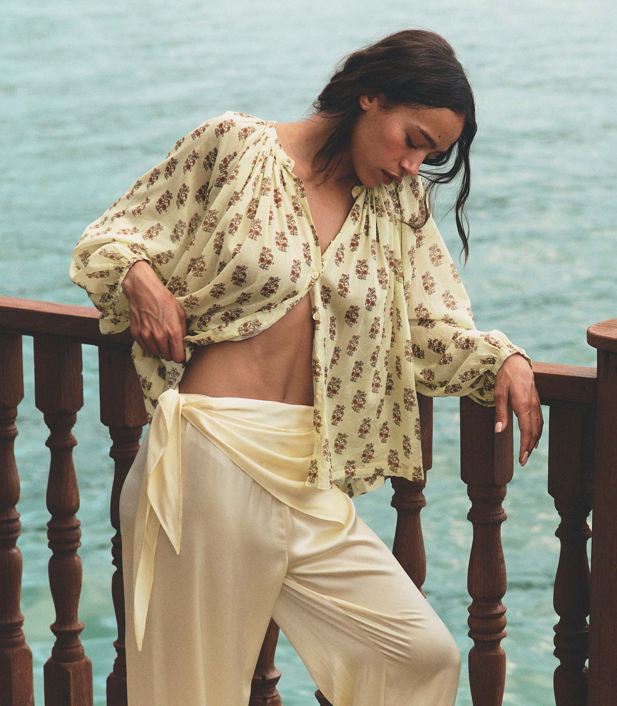 Lavon Scarf Pant in Vanilla, view 4