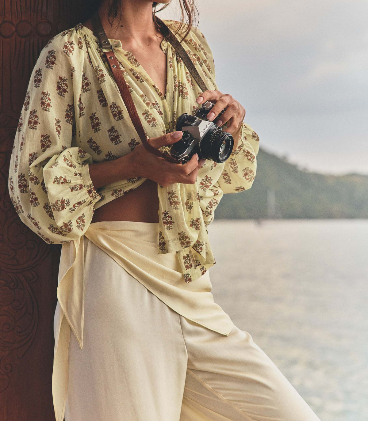 Lavon Scarf Pant in Vanilla, view 2