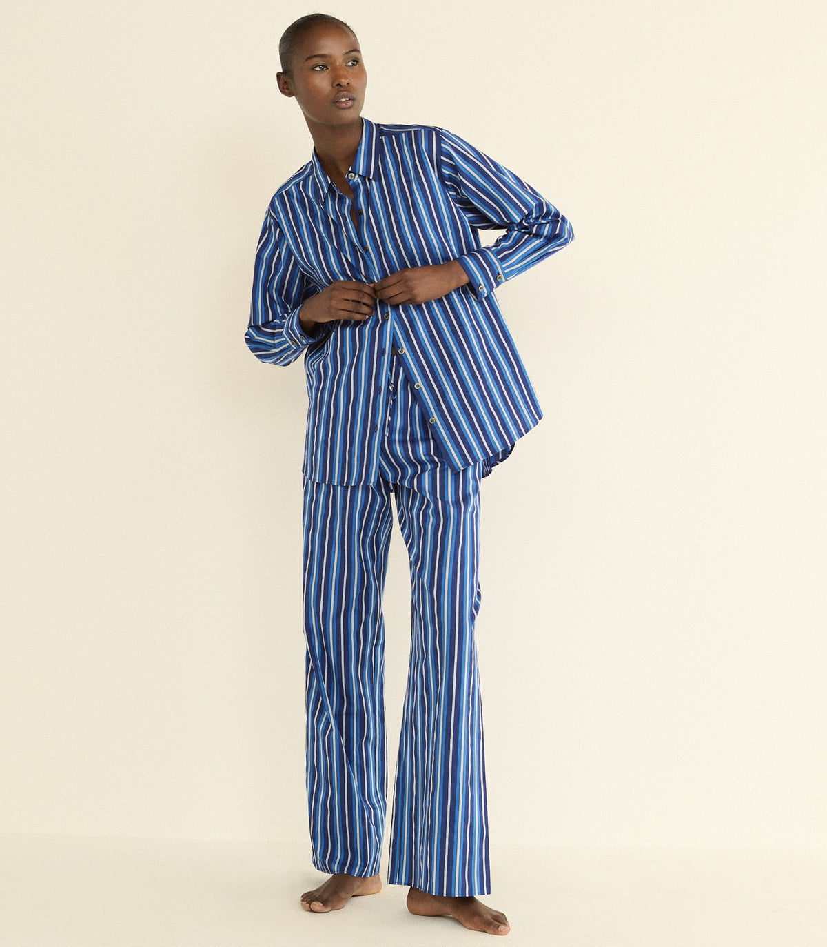 Lavona Drawstring Pant in Marceau Stripe, view 6