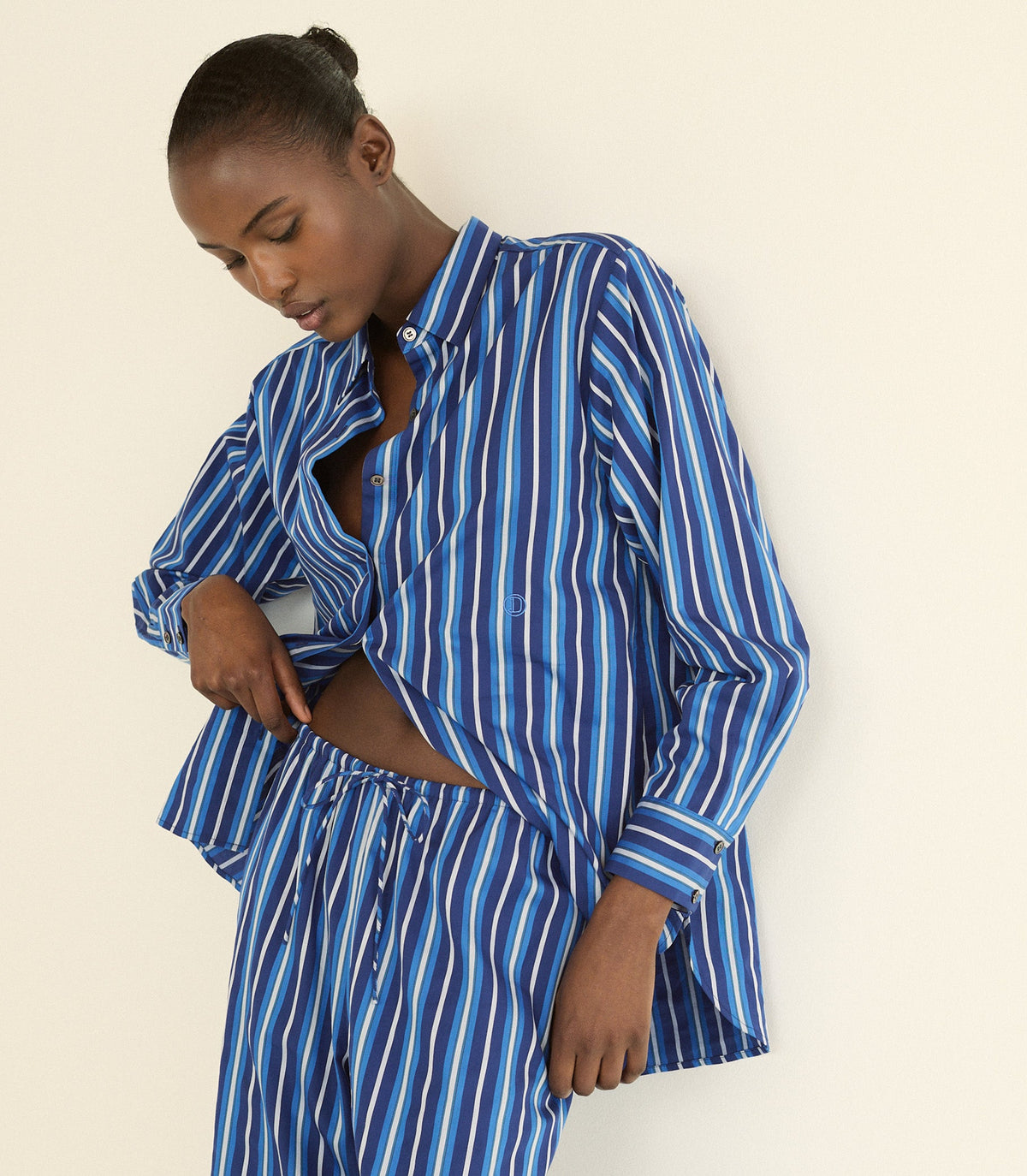 Lavona Drawstring Pant in Marceau Stripe, view 5