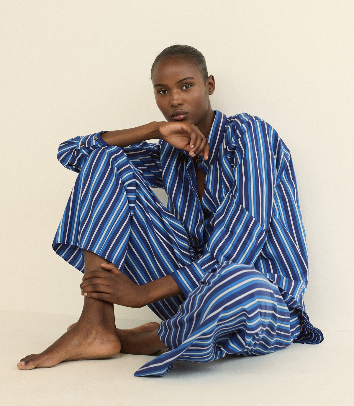 Lavona Drawstring Pant in Marceau Stripe, view 4