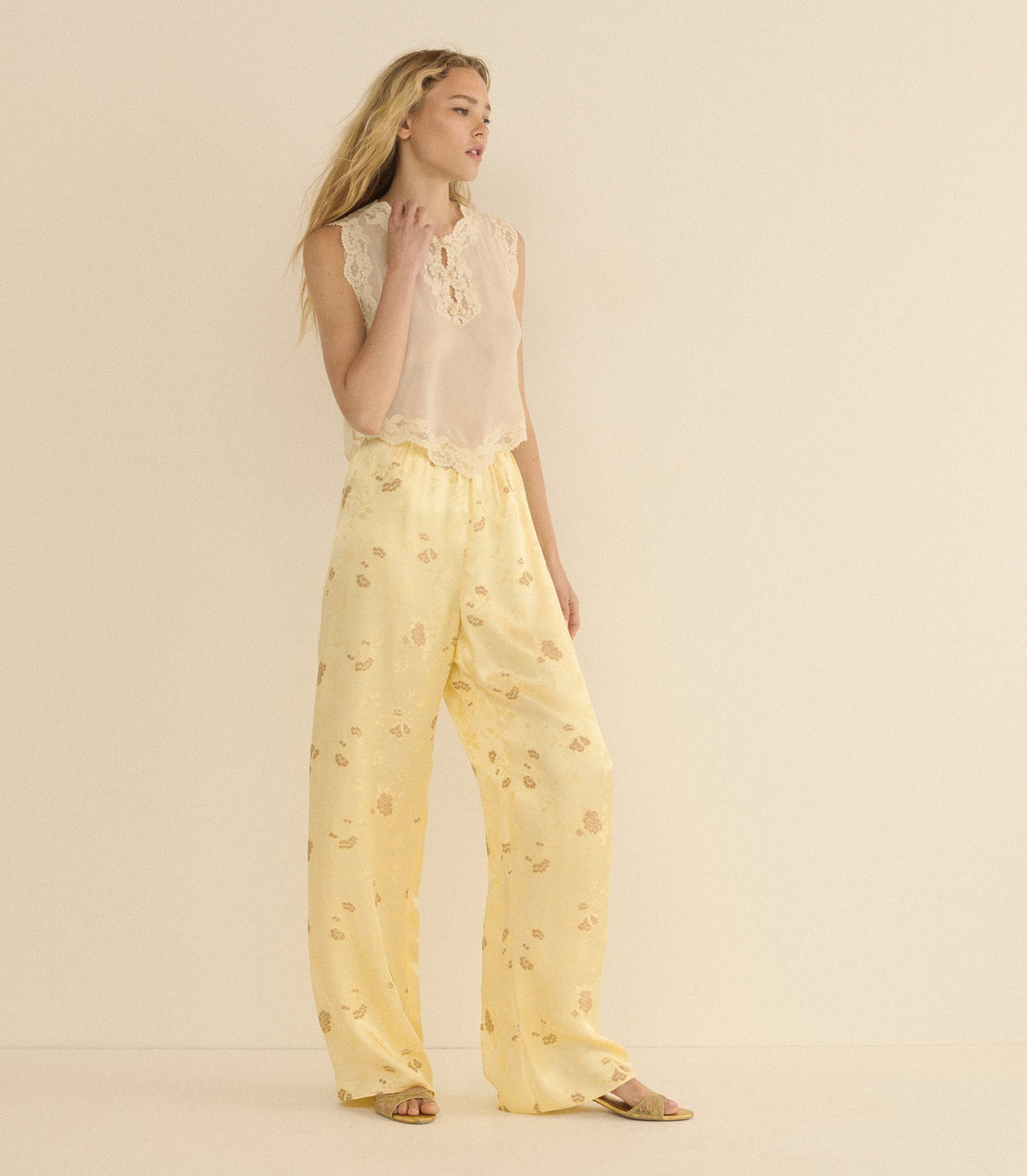 Lavona Pant in Citrone Tappezzeria Jacquard
