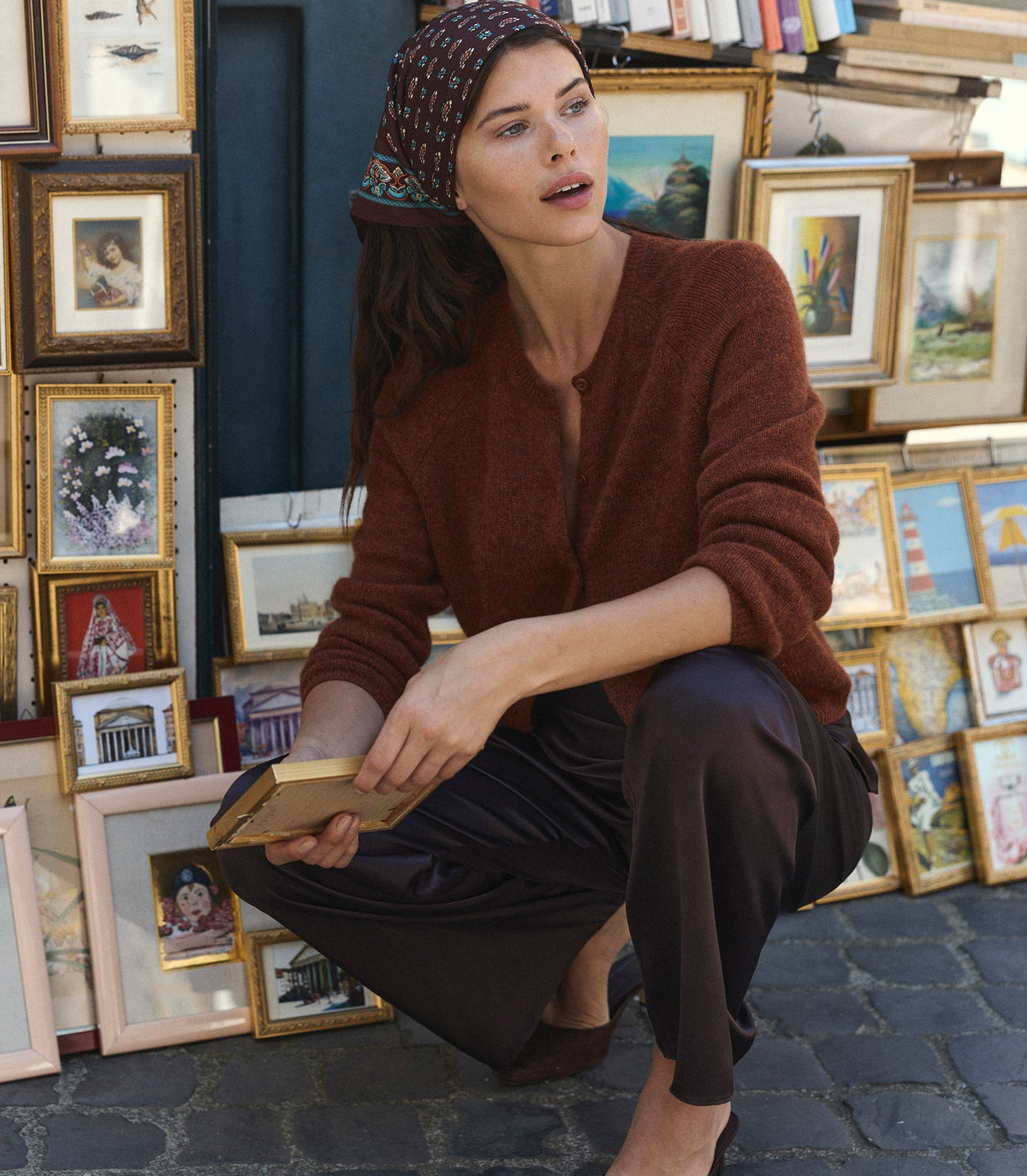 Lavona Scarf Pant in Equestrian Brown, view 5