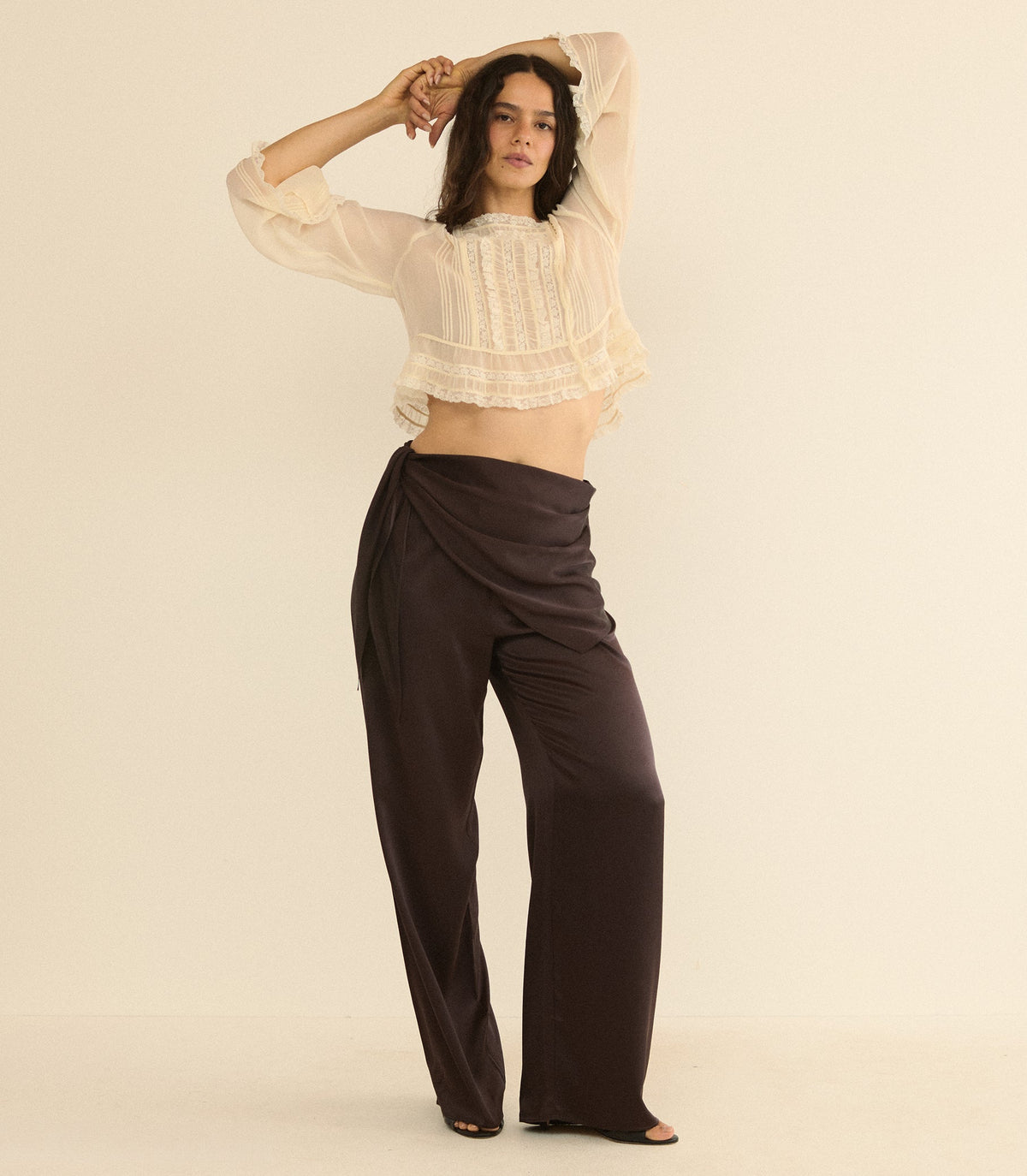 Lavona Scarf Pant in Equestrian Brown, view 6