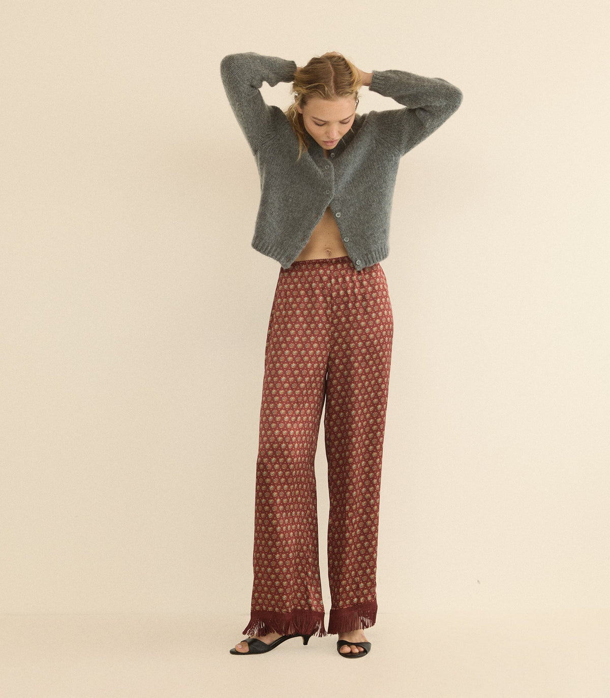 Lavon Fringe Pant in San Sebastian Foulard, view 4