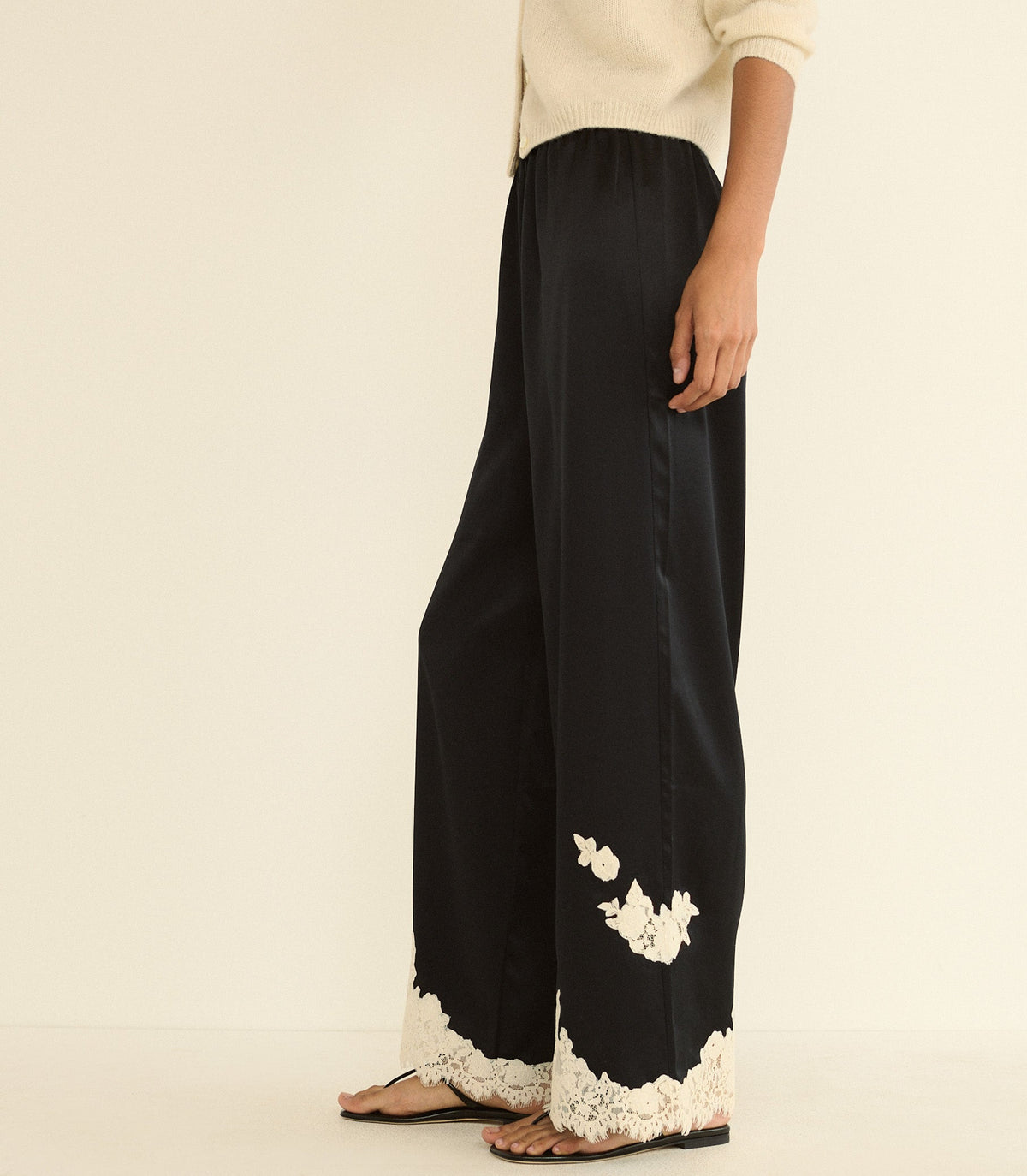 Lavon Pant in Black with Candlelight Lace, view 5