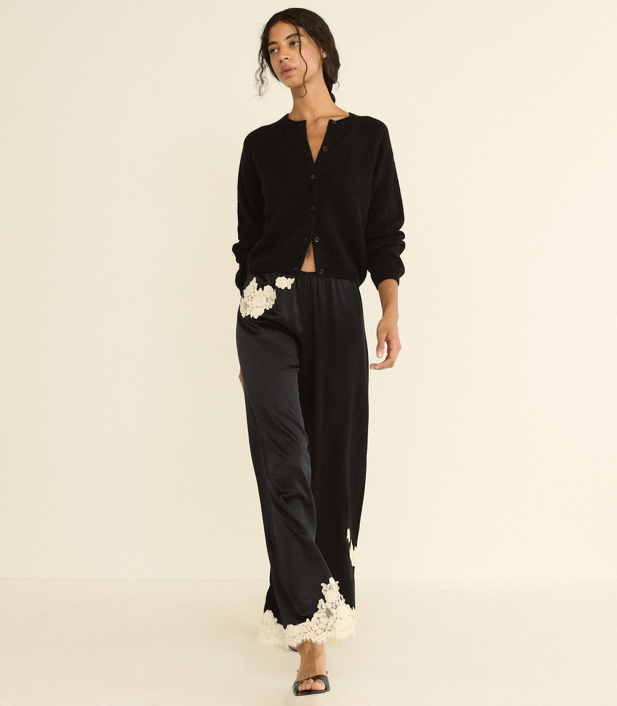 Lavon Pant in Black with Candlelight Lace, view 3