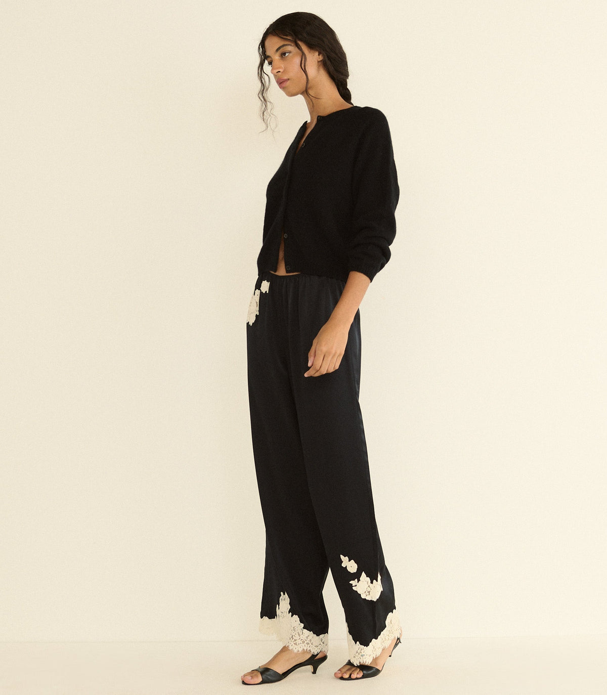 Lavon Pant in Black with Candlelight Lace