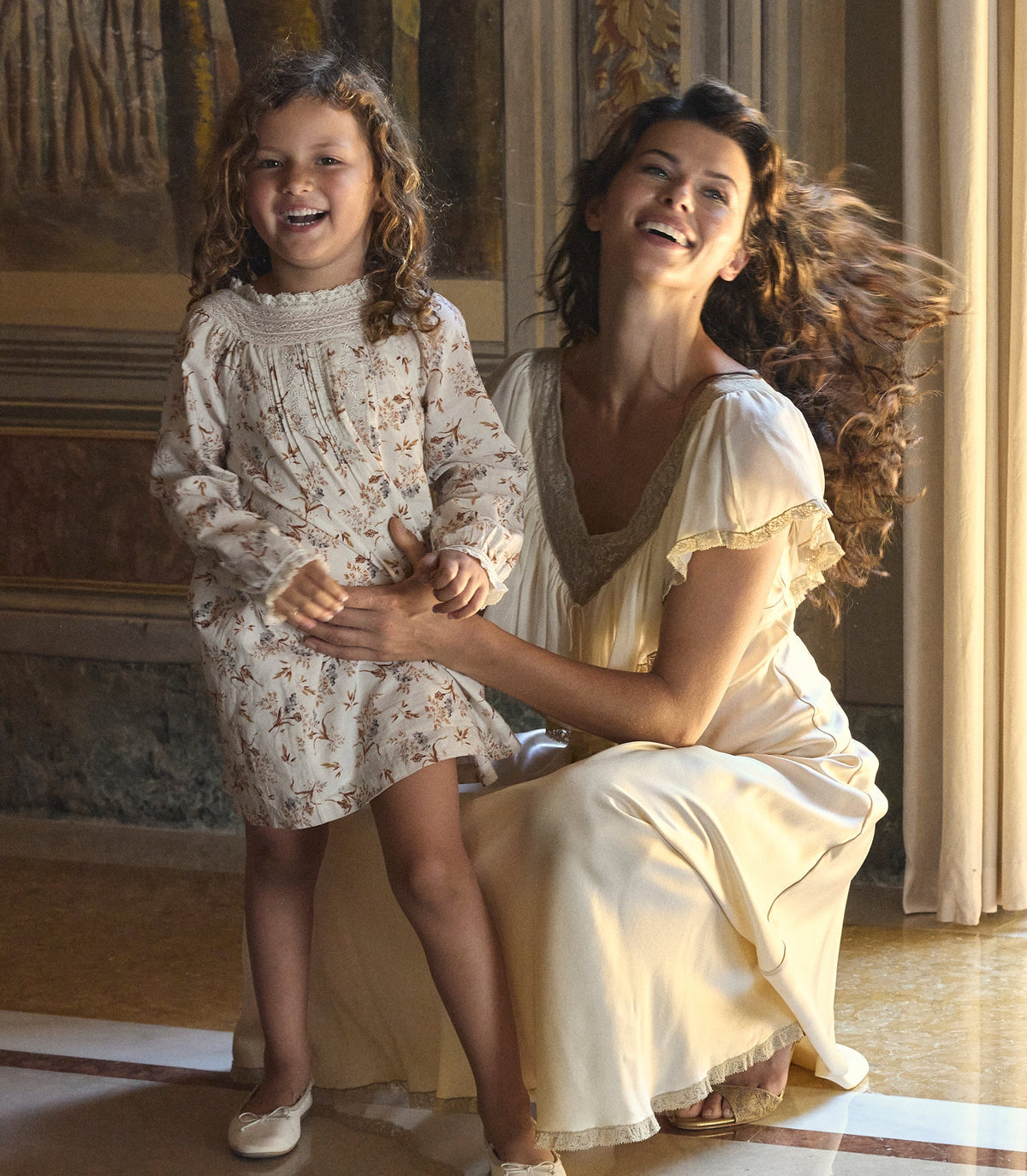 Lilia Dress in Crème Windswept Meadow, view 2