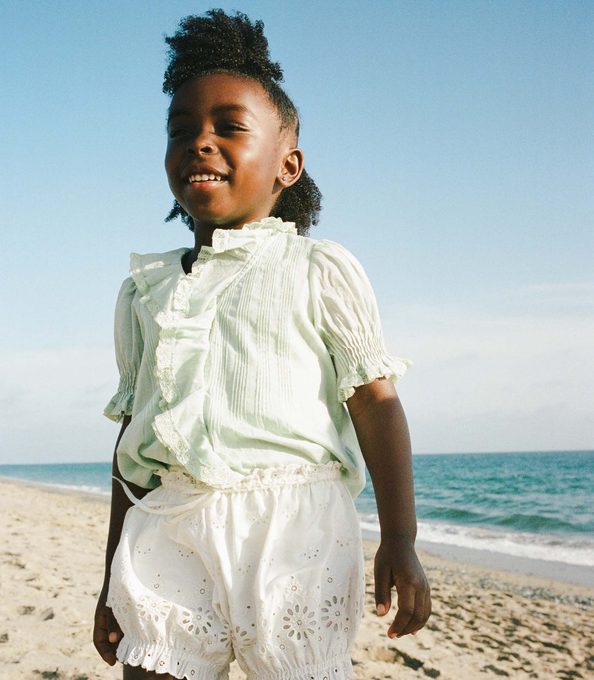 Little Henri Top in Seafoam, view 3