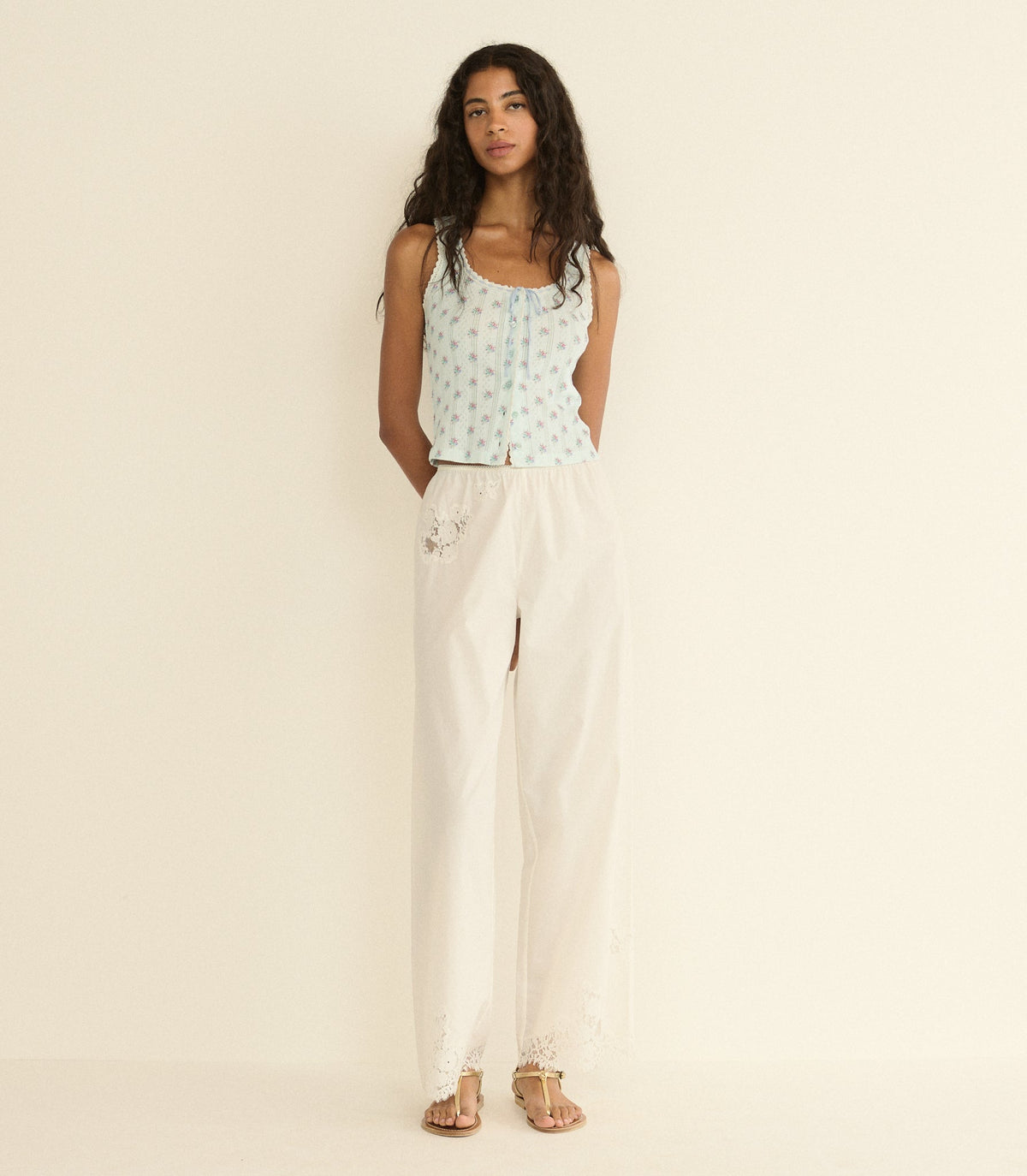 Lois Tank in Sky Petit Posy Calico, view 3
